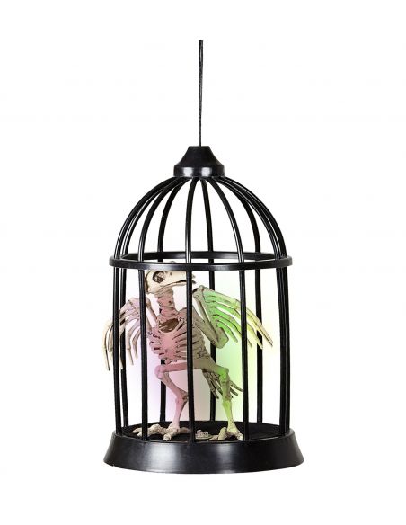 Esqueleto de Cuervo dentro de Jaula con Luz y Sonido Tienda de disfraces online - Mercadisfraces Esqueleto de Cuervo dentro de Jaula con Luz y Sonido Tienda de disfraces online - Mercadisfraces