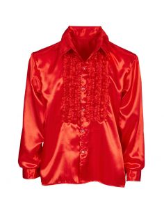 Camisa Raso con chorreras en rojo Tienda de disfraces online - Mercadisfraces 2
