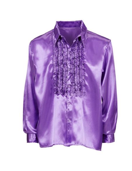 Camisa Raso con chorreras en Violeta Tienda de disfraces online - Mercadisfraces