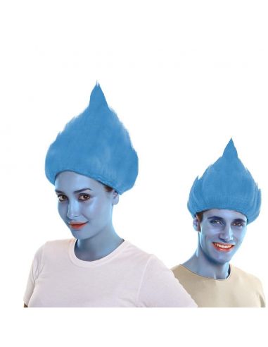 Peluca Troll Azul Tienda de disfraces online - Mercadisfraces