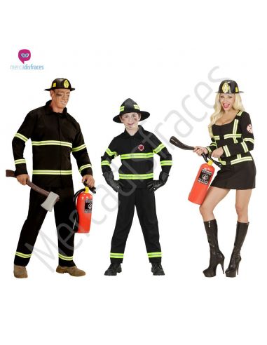 Disfraces Grupo Bomberos en Negro Tienda de disfraces online - Mercadisfraces