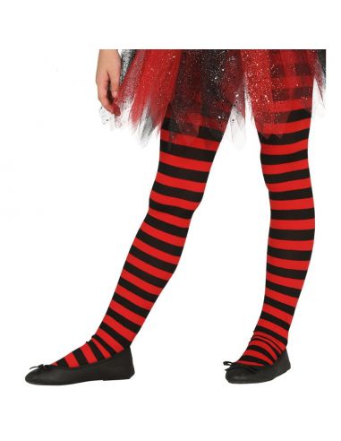 Pantys rojos con rayas infantíl Tienda de disfraces online - Mercadisfraces