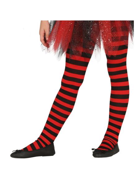 Pantys rojos con rayas infantíl Tienda de disfraces online - Mercadisfraces