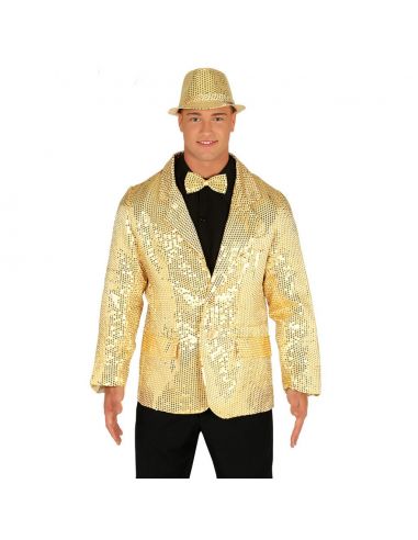Chaqueta lentejuelas oro para adulto Tienda de disfraces online - Mercadisfraces