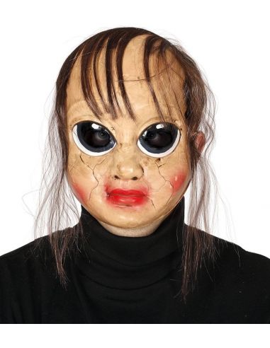 Máscara Muñeca Rota con Pelo Tienda de disfraces online - Mercadisfraces