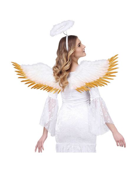 Alas con Plumas Blancas y Oro Tienda de disfraces online - Mercadisfraces Alas con Plumas Blancas y Oro Tienda de disfraces online - Mercadisfraces