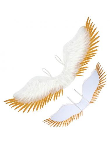 Alas con Plumas Blancas y Oro Tienda de disfraces online - Mercadisfraces