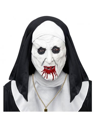 Mascara Media Cara Monja Horror con Gorro Tienda de disfraces online - Mercadisfraces