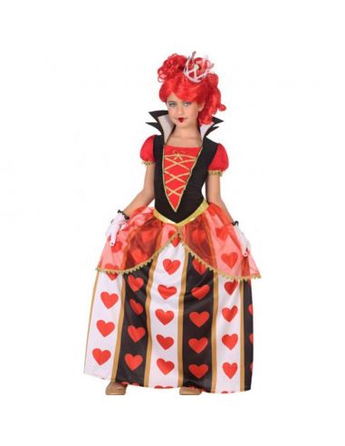 relajarse Araña de tela en embudo A fondo Disfraz de Reina de Corazones para niña | Tienda de Disfraces Onli...