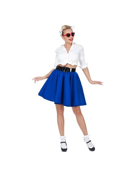Falda Rock & Roll Azul Tienda de disfraces online - Mercadisfraces