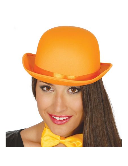 Bombín alta calidad Naranja Tienda de disfraces online - Mercadisfraces
