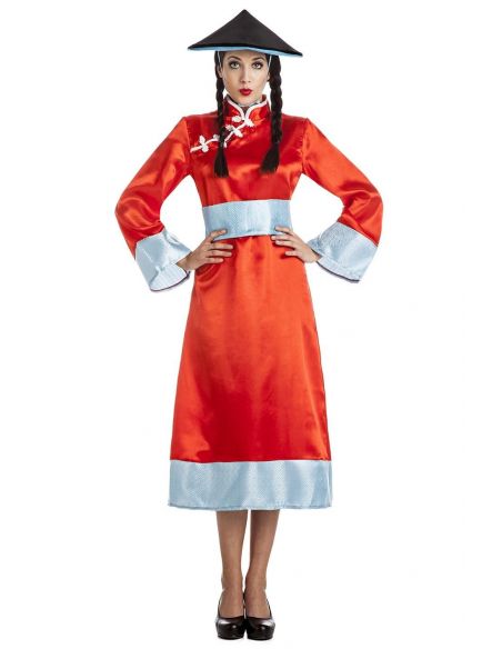Disfraz de China en rojo para mujer Tienda de disfraces online - Mercadisfraces