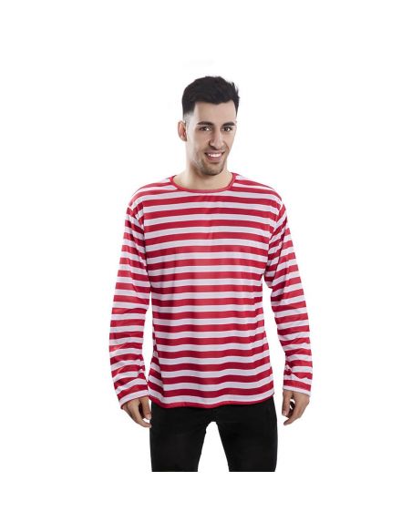 Camiseta rayas rojas adulto Tienda de disfraces online - Mercadisfraces Camiseta rayas rojas adulto Tienda de disfraces online - Mercadisfraces