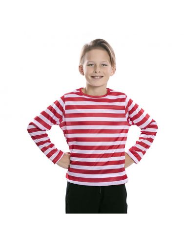 Adicto auxiliar Diplomático Camiseta rayas rojas infantil | Tienda de Disfraces Online | Merca...