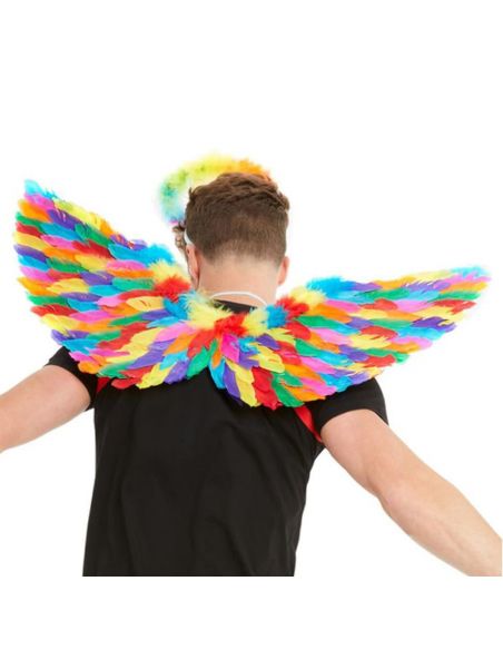 Alas de plumas en multicolor Tienda de disfraces online - Mercadisfraces