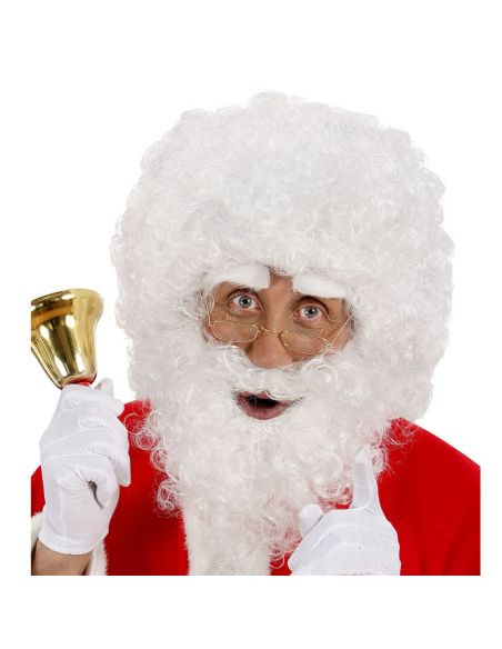 Peluca y Barba con Tirabuzones Papa Noel Tienda de disfraces online - Mercadisfraces