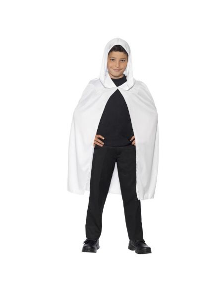 Capa con capucha Blanca Infantil Tienda de disfraces online - Mercadisfraces