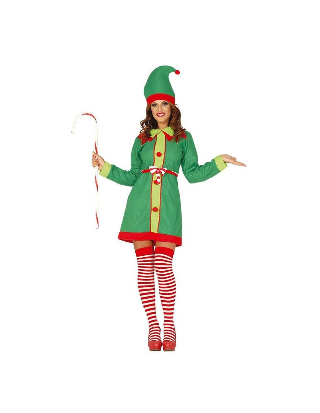 Disfraz Elfa verde/rojo para mujer