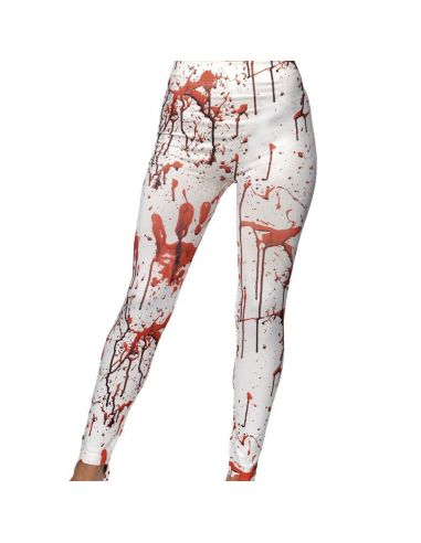 Leggings Blancos con Salpicaduras de Sangre Tienda de disfraces online - Mercadisfraces