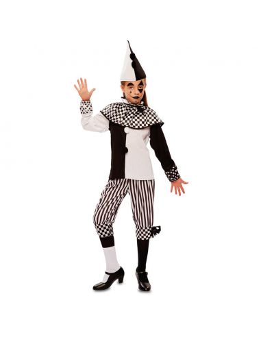 Disfraz de Arlequína blanco y negro niña Tienda de disfraces online - Mercadisfraces