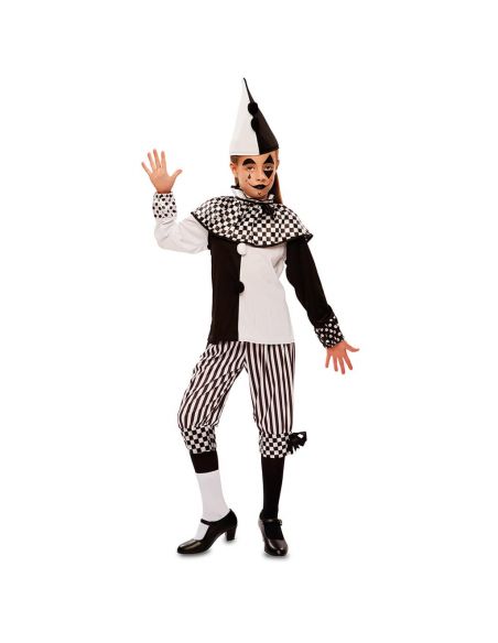 Disfraz de Arlequína blanco y negro niña Tienda de disfraces online - Mercadisfraces