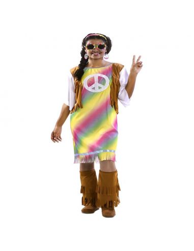 Disfraz Hippie Arcoíris para mujer Tienda de disfraces online - Mercadisfraces