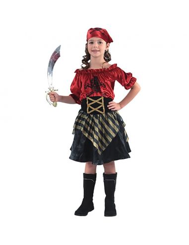 Disfraz Pirata Rojo niña Tienda de disfraces online - Mercadisfraces