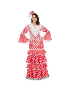 Comprar Disfraz de Sevillana Rojo y Blanco - Disfraces de Sevillana para  Mujer