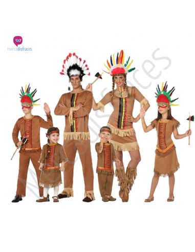 Disfraces Grupo Familiar de Indios Tienda de disfraces online - Mercadisfraces