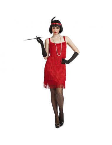 Disfraz de Charleston con Flecos Rojo Adulto Tienda de disfraces online - Mercadisfraces