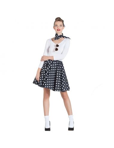 Falda de Pin Up con Pañuelo Negro para Mujer Tienda de disfraces online - Mercadisfraces