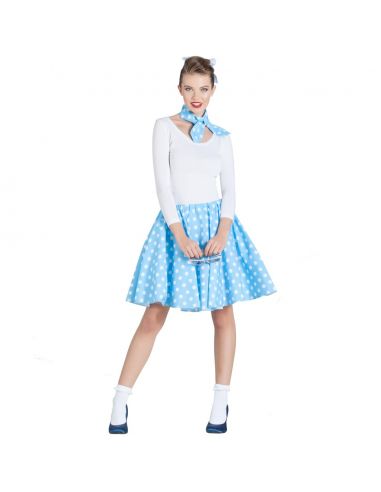 Falda de Pin Up con Pañuelo Azul para Mujer Tienda de disfraces online - Mercadisfraces