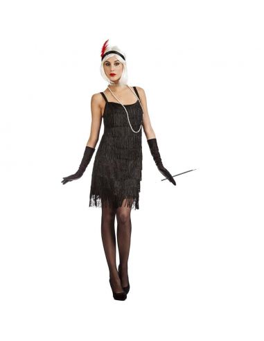 Disfraz de Charleston con Flecos Negro Adulto Tienda de disfraces online - Mercadisfraces