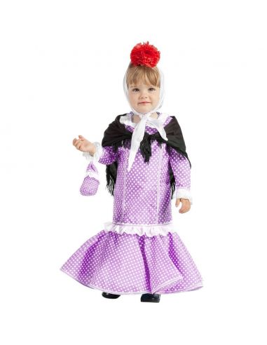 Disfraz de Madrileña Lila para Niña Tienda de disfraces online - Mercadisfraces
