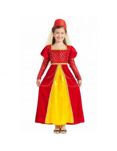 Disfraz de Princesa Medieval Rojo Infantil Tienda de disfraces online - Mercadisfraces