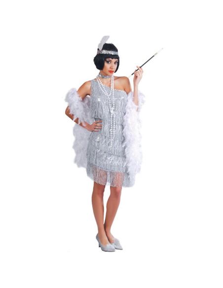 Disfraz Bailarina Charleston en plata para mujer Tienda de disfraces online - Mercadisfraces