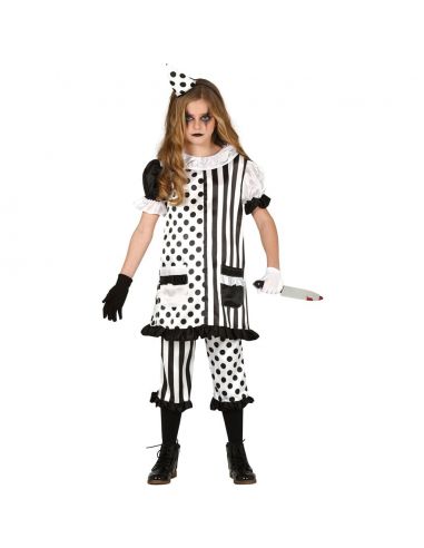 Disfraz de Niña Pierrot Asesina infantil Tienda de disfraces online - Mercadisfraces