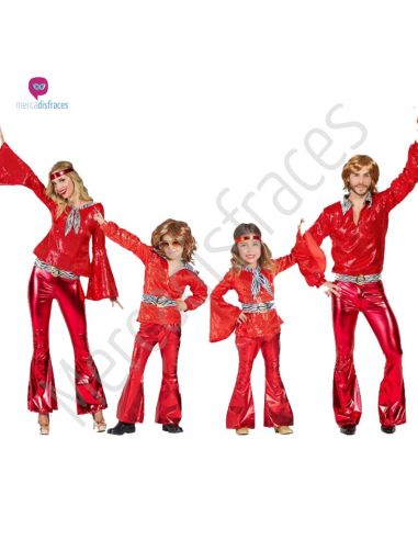 Disfraz para grupos Años 70 Rojo Tienda de disfraces online - Mercadisfraces