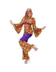 Disfraz Chica Hippie con pantalon Talla XL Tienda de disfraces online - venta disfraces
