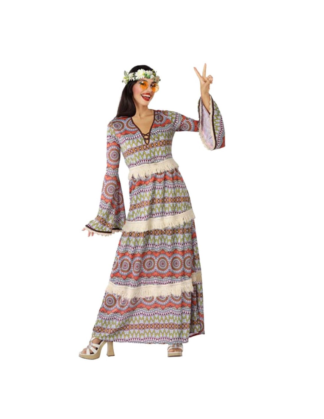 Disfraz Vestido Hippie para Mujer | Tienda Online | E...