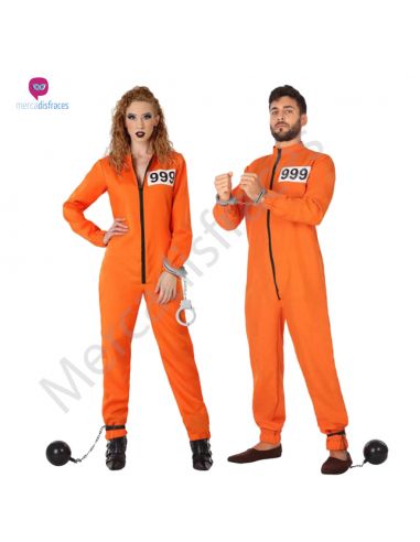 Disfraz Preso Naranja Para Hombres