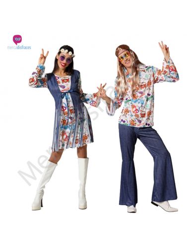 Disfraz Pareja de Hippies Tienda de disfraces online - Mercadisfraces