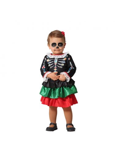 Disfraz Esqueleto Mejixano Bebe niña Tienda de disfraces online - Mercadisfraces