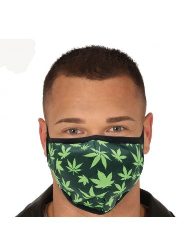 Mascarilla Estampado Marihuana para adulto Tienda de disfraces online - Mercadisfraces