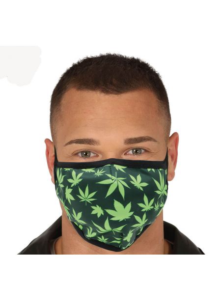 Mascarilla Estampado Marihuana para adulto Tienda de disfraces online - Mercadisfraces