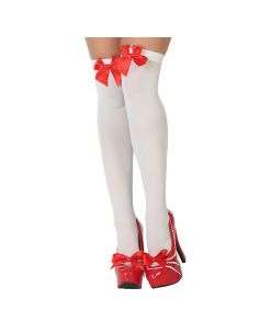 Medias blancas lazo rojo Tienda de disfraces online - Mercadisfraces