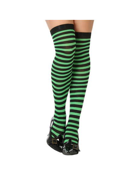 Medias con rayas verde/negro Tienda de disfraces online - Mercadisfraces
