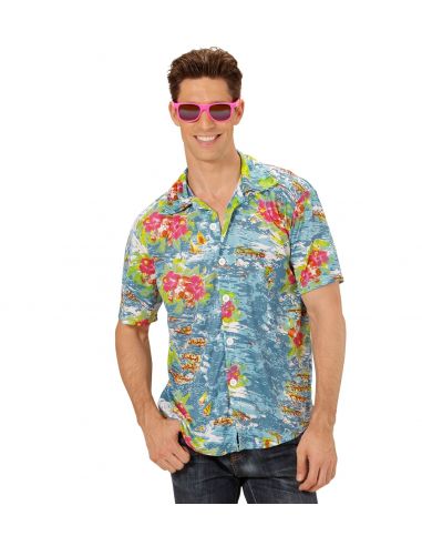 Camisa Hawaiana Fondo Azul para adulto Tienda de disfraces online - Mercadisfraces