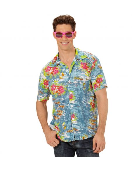 Camisa Hawaiana Fondo Azul para adulto Tienda de disfraces online - Mercadisfraces Camisa Hawaiana Fondo Azul para adulto Tienda de disfraces online - Mercadisfraces