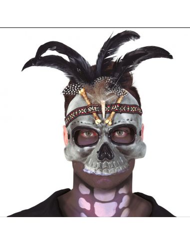 Mascara Voodoo con Plumas Tienda de disfraces online - Mercadisfraces